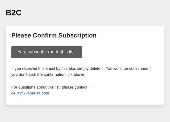 B2C: Please Confirm Subscription