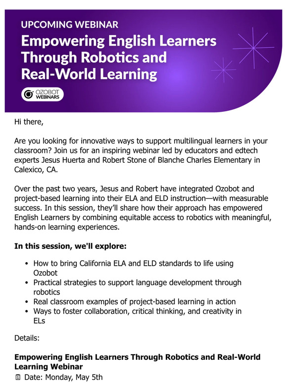 Empower English Learners Through Hands-On Learning with Ozobot
