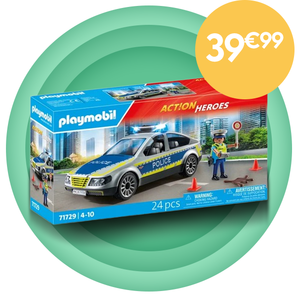 Voiture de police avec sirene et gyrophare