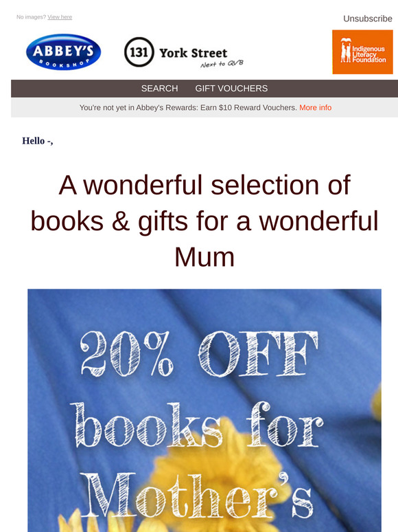 SAVE 20% on these books for Mum • Express Post only $16 • Gift Vouchers are easy