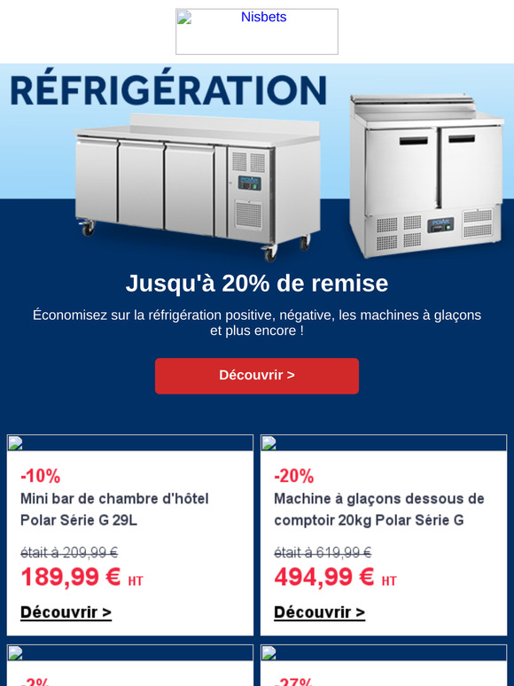 Jusqu'à - 20% sur une large gamme de réfrigération !