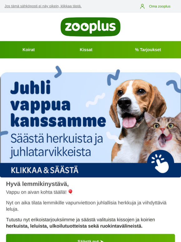 Säästä herkuista ja juhlatarvikkeista - Iloista vappua!🎈