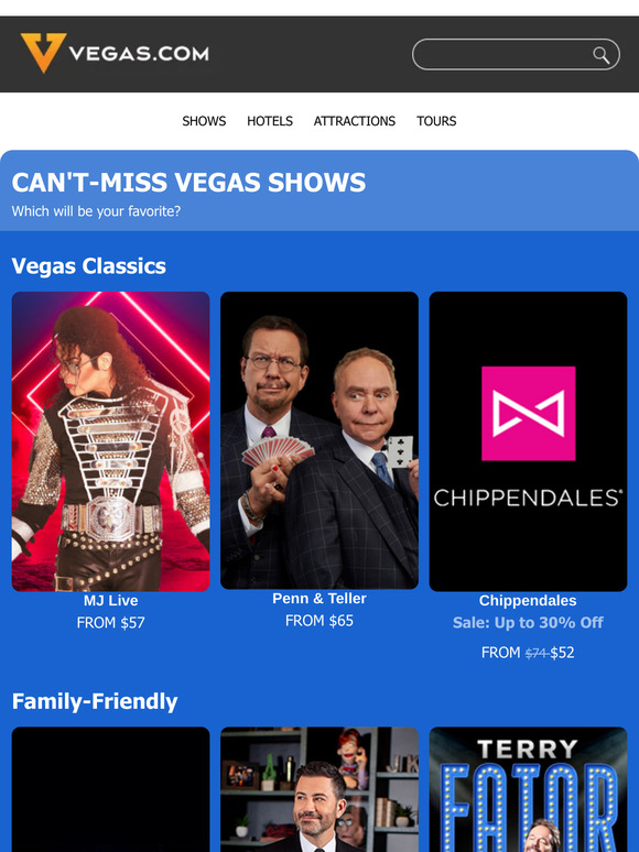 Shows From $26 | Vegas Is Calling 📞