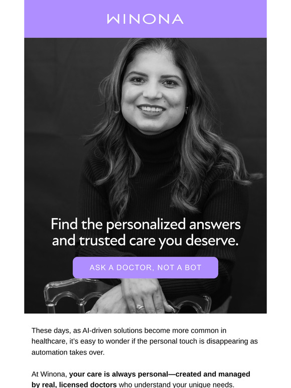 Trade AI for real menopause care. 💜