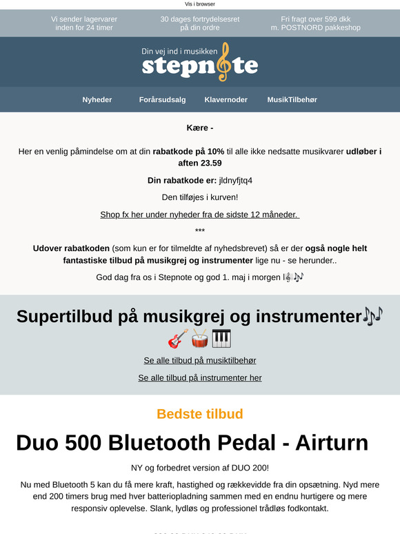 Din rabatkode udløber i aften kl. 23.59