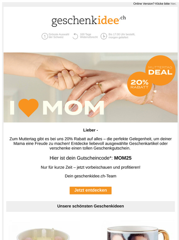 20% Rabatt zum Muttertag ❤️
