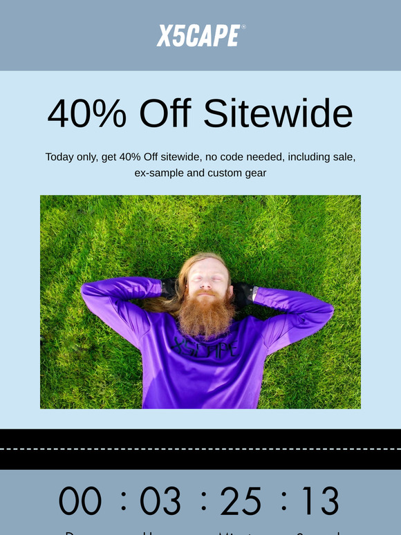 Times Running Out! 40% Off All MTB Gear Today!