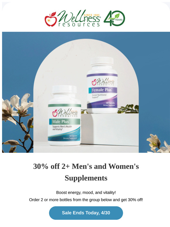 Final Day! Men's & Women's Supplement Sale