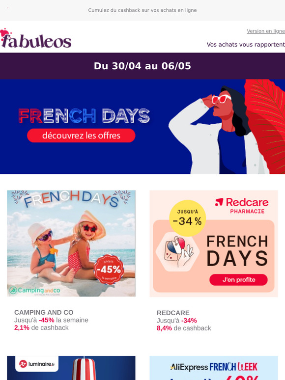 Les French Days, c'est parti jusqu'au 06/05 !