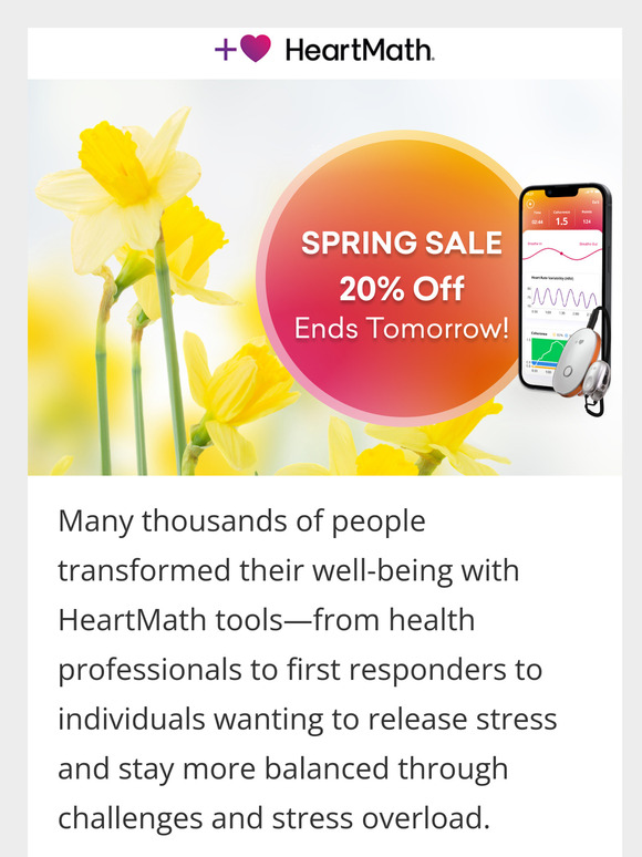 Last Day for 20% Off — See How HeartMath Is Changing Lives