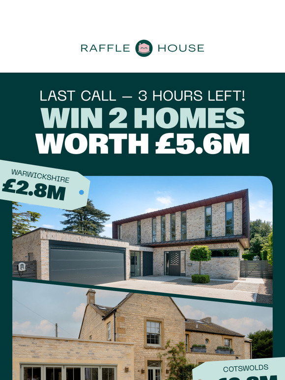 Raffle House: Just 3 Hours Left – Win 2 Luxury Homes! | Milled