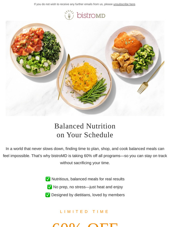 60% Off All Programs — Healthy Meals, Zero Stress