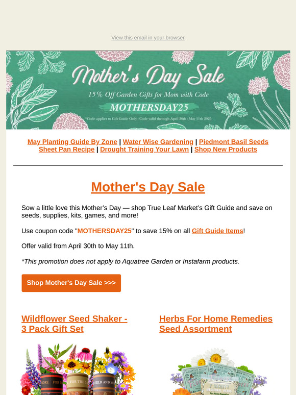 Make Mother’s Day Bloom – Save 15% on Gift Guide Items! | TLM Newsletter