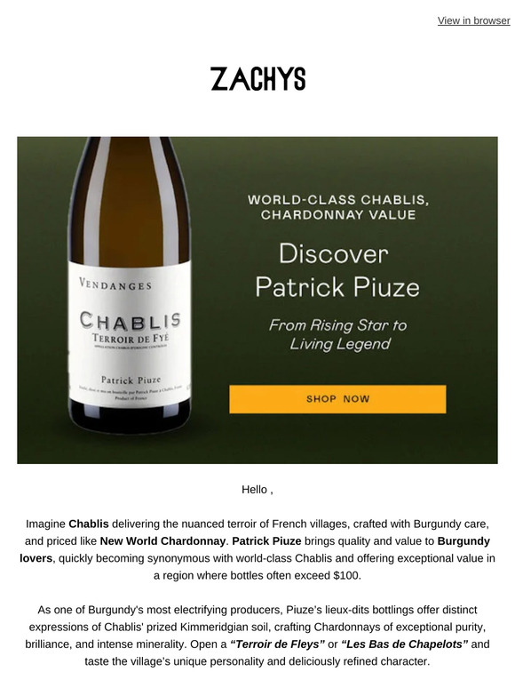 Burgundy Under $40: Piuze's World-Class Chablis
