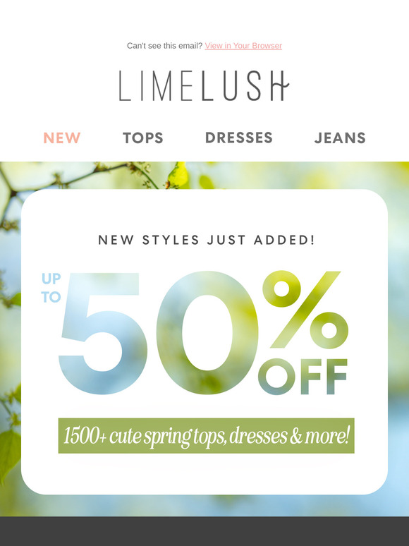 Ends Tonight: New Styles Added to Our 50% OFF Sale! ⏳🌼👗🛒