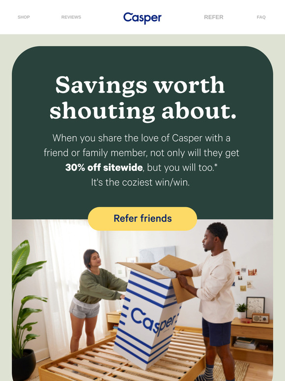 Give 30% off, get 30% off.