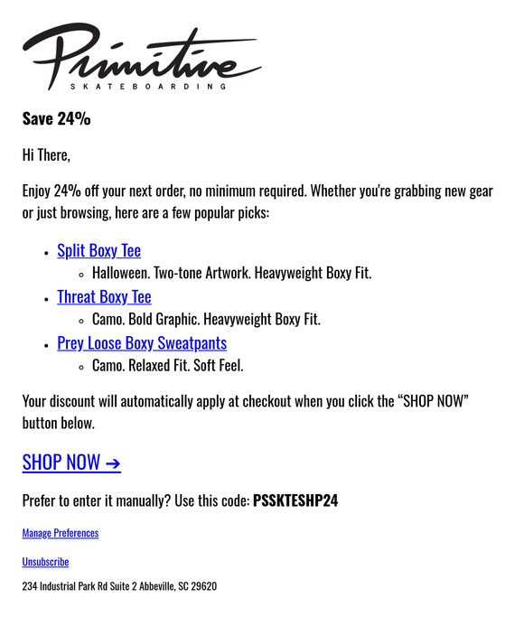 Take 24% Off Your Next Order