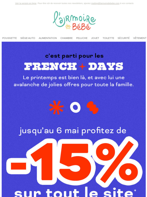 French Days : -15% sur TOUT le site ⚡