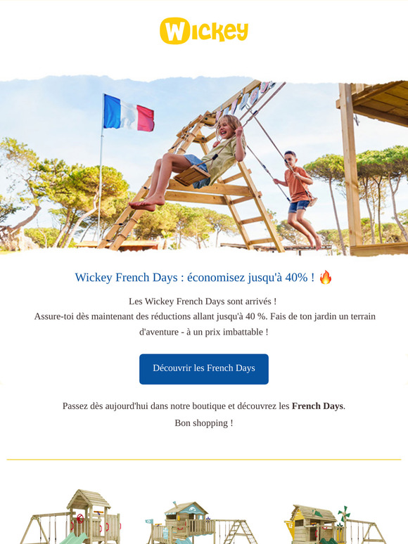 Wickey French Days : économisez jusqu'à 40% ! 🔥