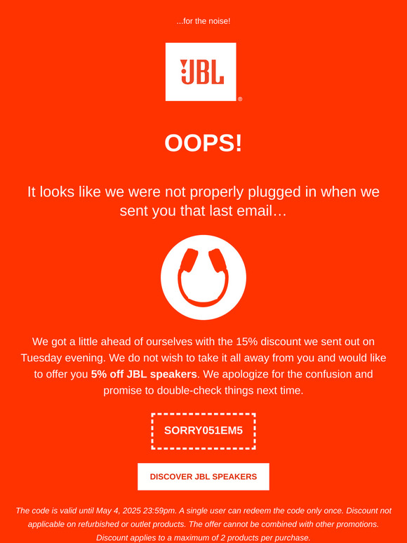 Our apologies