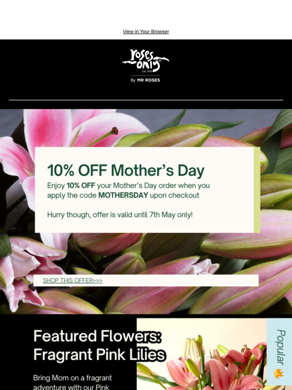 Don't Miss Your Mother's Day Special!