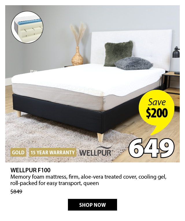 WELLPUR F100 Memory foam mattress | Save $200