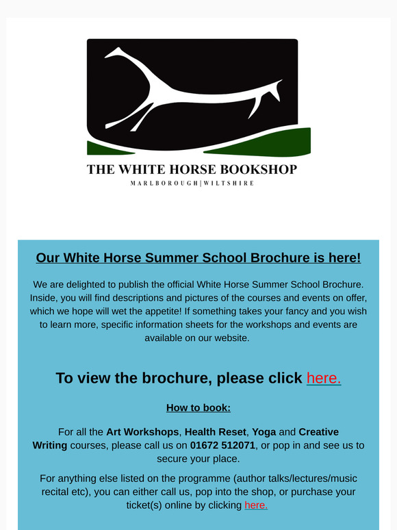 The White Horse Summer School Brochure