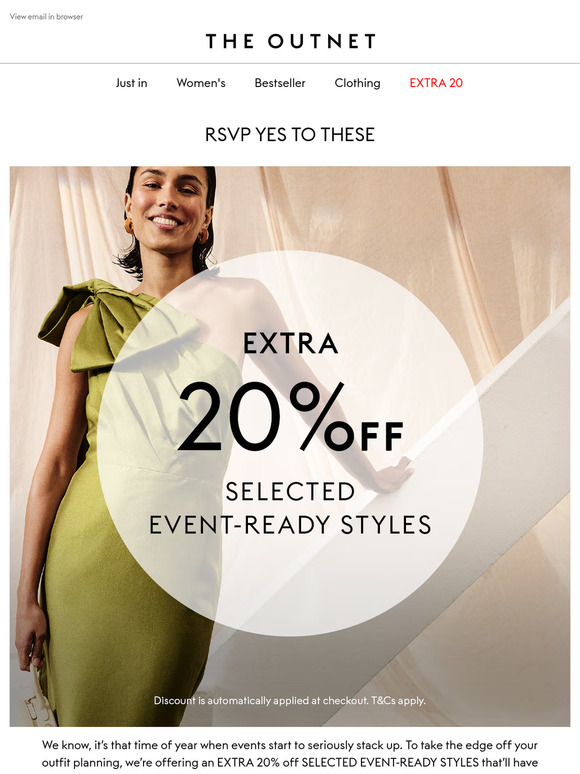 EVENT-READY STYLES: Extra 20% OFF