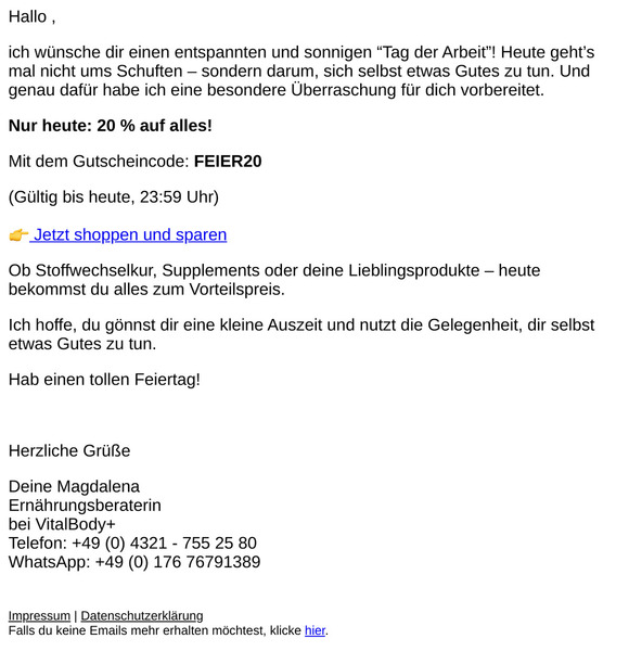 In Kürze vorbei…