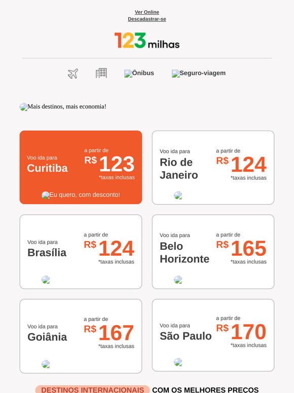 Seus destinos favoritos com preços IMPERDÍVEIS! Reserve já!✈️