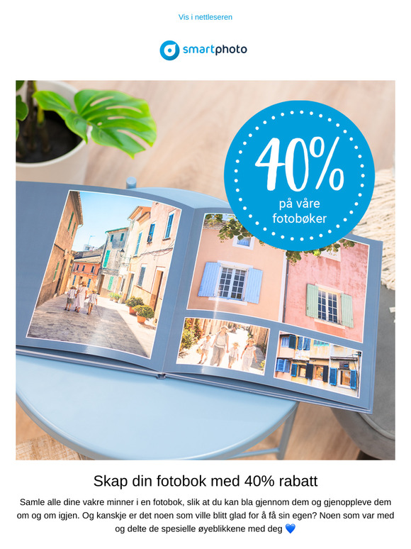 Du får 40% på fotobøker 💙