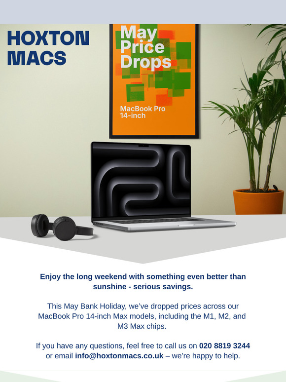 ☀️ May Bank Holiday Price Drops – Save on MacBook Pro 14" M1, M2 & M3 Max!