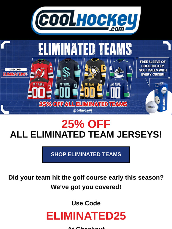 25% OFF All Eliminated Teams! 🤑 ❌