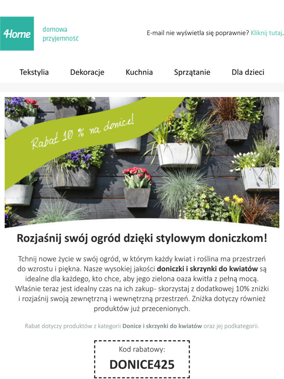 Doniczki i skrzynki z 10% rabatem! Odkryj nasz wybór tygodnia.
