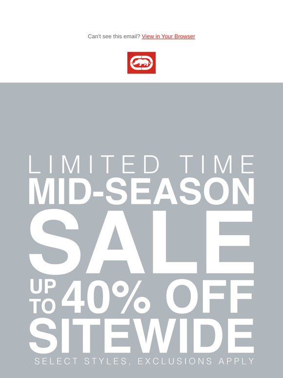 On Now: Up to 40% off Mid-Season Sale