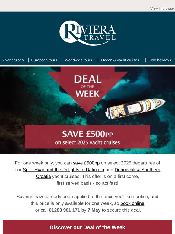 Save £500pp on an exclusive yacht cruise
