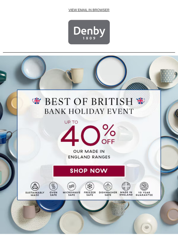 Up to 40% off Made in England Ceramics