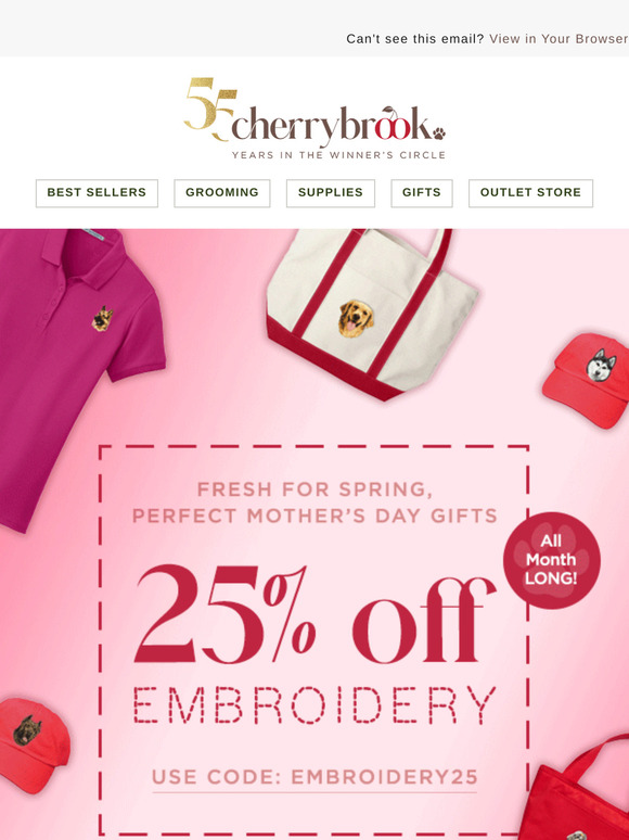 Get 25% Off Embroidery All Month Long ❤️