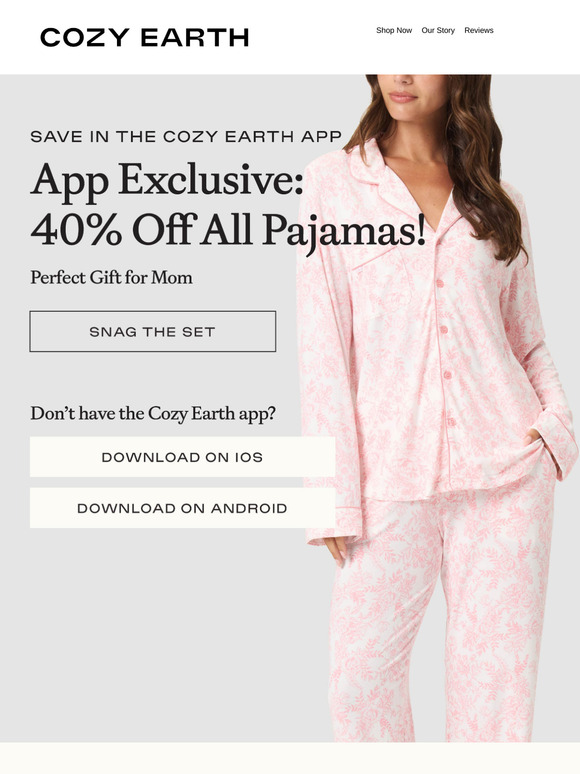 40% off pajamas... still in the app (but not for long)