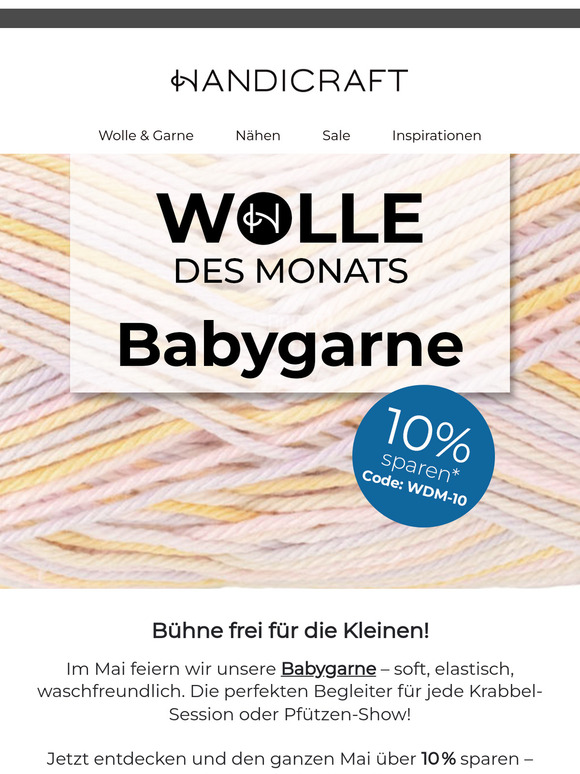 🧶 Nur im Mai: 10 % Rabatt auf alle Babygarne