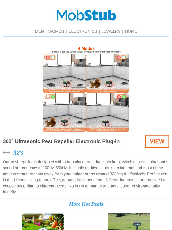 Bestseller | 360 Plug-In Ultrasonic Electronic Pest Repeller - $23