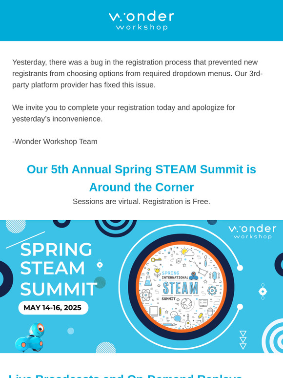 🛠️ [FIXED] Register for our STEAM Summit!