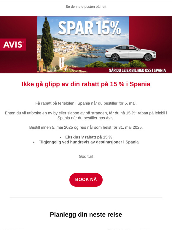 Viva España - Spar 15 % på leier i Spania