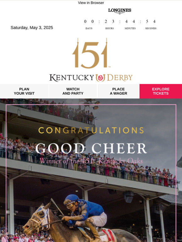 Good Cheer Wins the Longines Kentucky Oaks 🌺 🏆 🏇