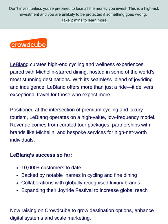 LeBlanq: Where high-end cycling meets gourmet dining and iconic destinations