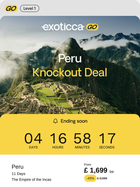 Last chance ⏰ Explore Peru for less