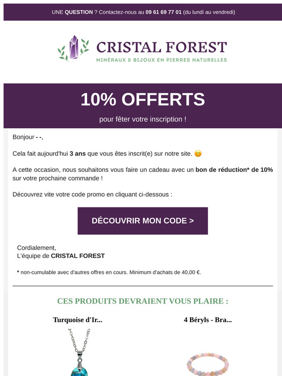 🎉 —, 10% offerts pour fêter votre inscription !
