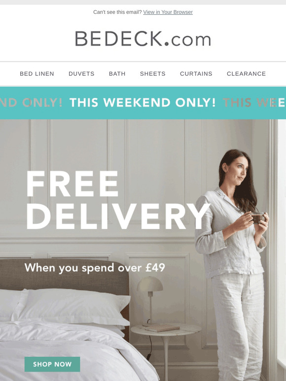 Free Delivery over £49... This Weekend Only!