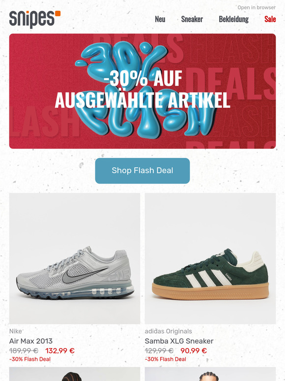 🚨 Jetzt 30% off beim SNIPES Flash Deal!