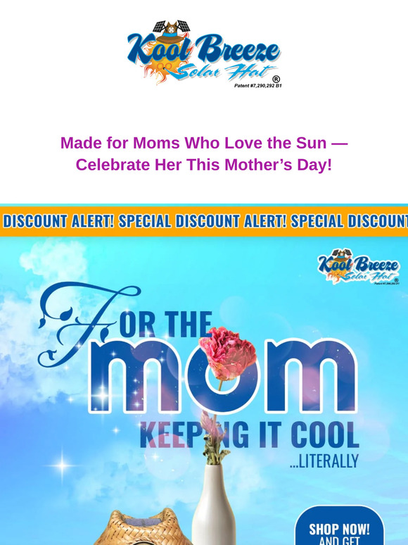 🌸 Celebrate Mom with 10% Off Kool Breeze Solar Hats! 🌞
